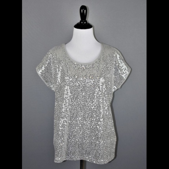 Chico's Tops - Chico's Heather Gray Sequin Top